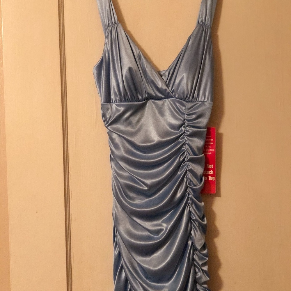 blue cocktail dress